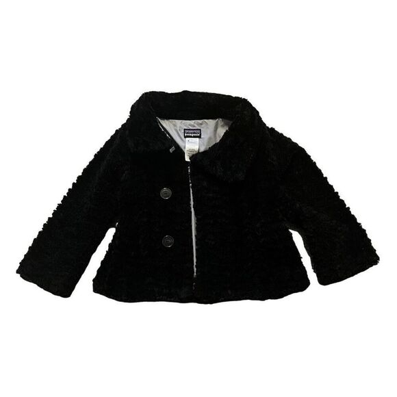 Patagonia girls black pelage parka jacket size small 8 - Picture 1 of 4